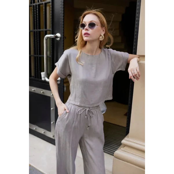 Sunday Bluz Pantolon İkili Takım - Vizon