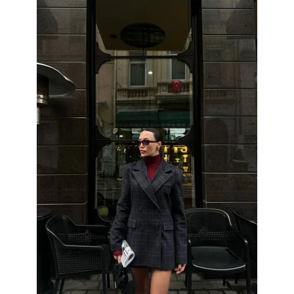 Kruvaze Ceket Şort Takım