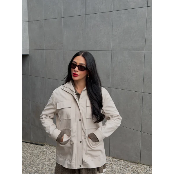 Tiffany Ekose Astarlı Trençkot-Taş