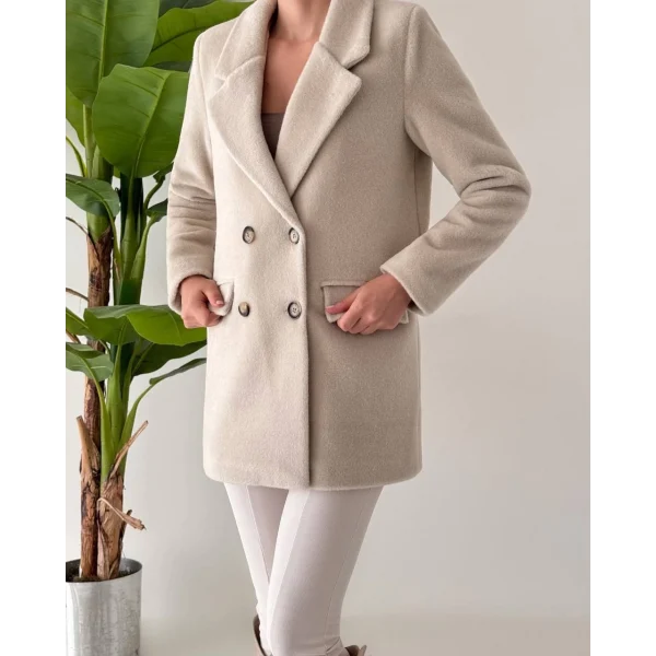 ANGORA DOKULU KISA KABAN TAŞ