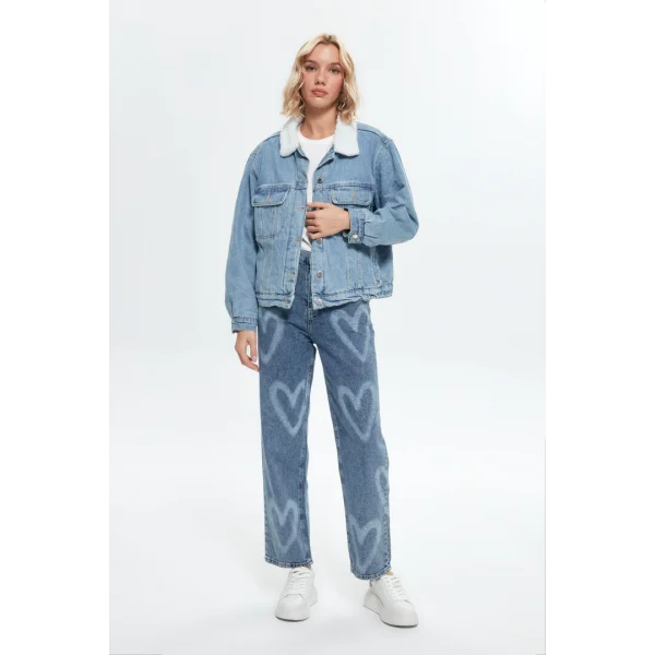 KÜRKLÜ KALIN DENİM CEKET