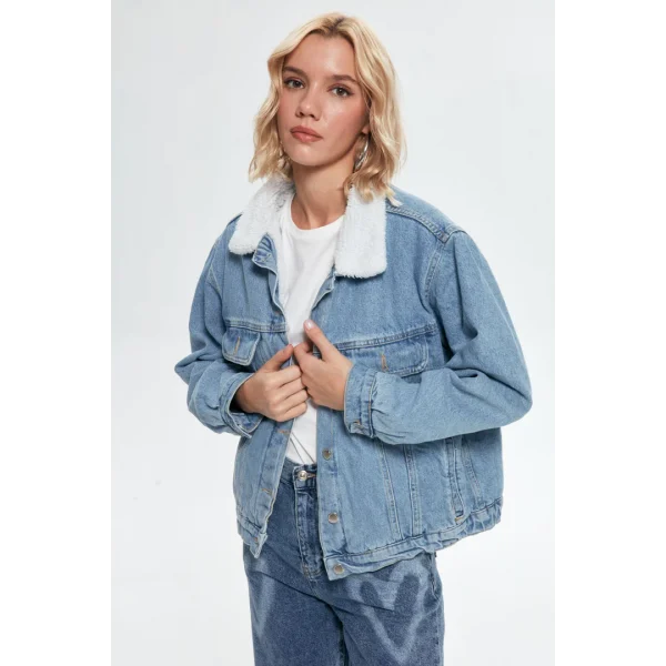 KÜRKLÜ KALIN DENİM CEKET