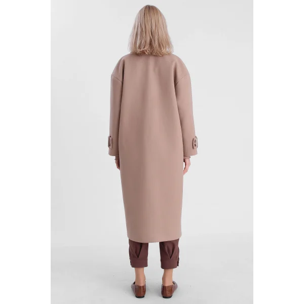 OVERSIZE KRUVAZE KABAN BEJ