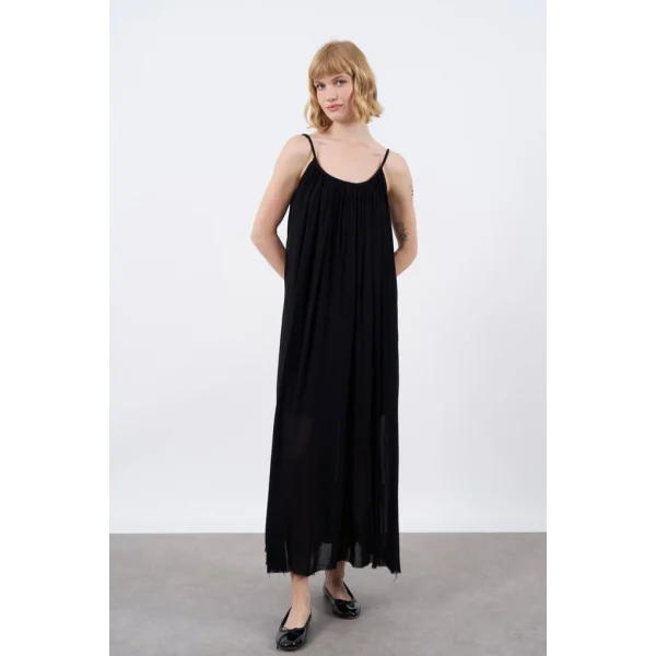 Siyah Myra Askılı Elbise