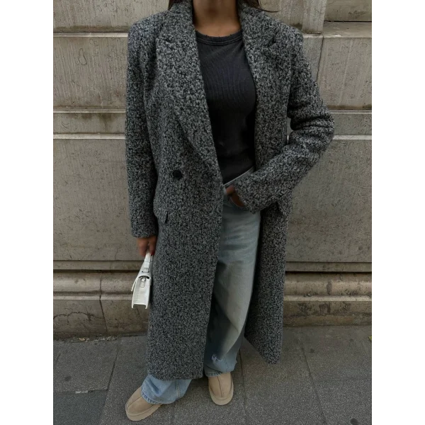 UZUN ASTARLI BUKLET KABAN GRİ