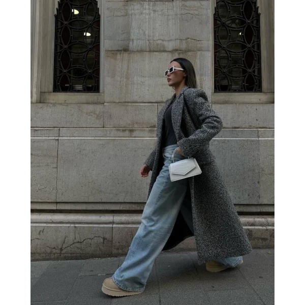 UZUN ASTARLI BUKLET KABAN GRİ