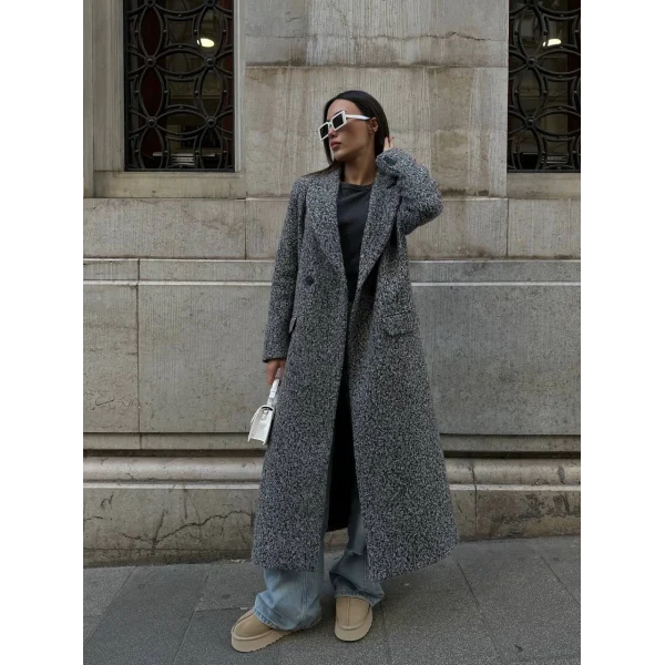 UZUN ASTARLI BUKLET KABAN GRİ