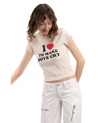 Orjinal Marka Ekru T_shirt