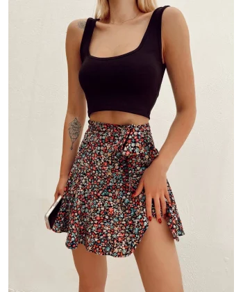 Karışık Desenli Şort Etek