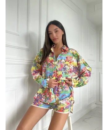 Pamuklu Şort Gömlek Takım