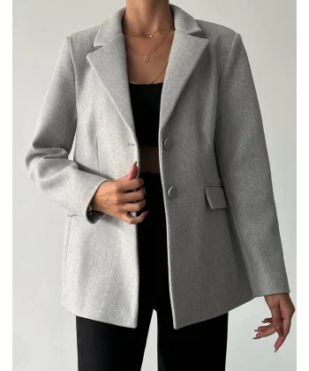 İTHAL KUMAŞ TAŞ RENK KAŞE CEKET