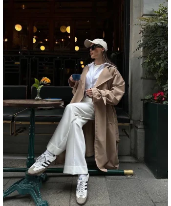 MEVSİMLİK KUŞAKLI TRENÇKOT KAHVE