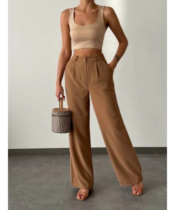 TWİLL PALAZZO PANTOLON VİZON