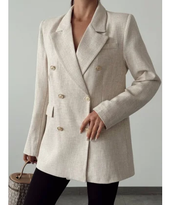 PREMİUM KETEN KRUVAZE CEKET TAŞ