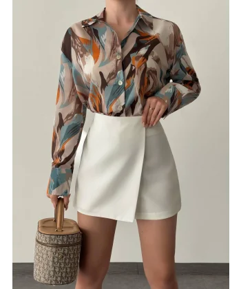 DESENLİ VUAL GÖMLEK TURUNCU