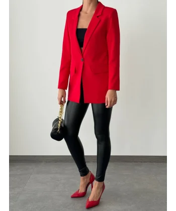 ATLAS TEK DÜĞME ASTARLI CEKET KIRMIZI