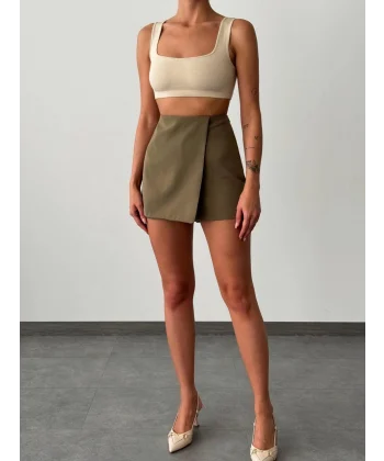 ATLAS KUMAŞ HAKİ ŞORT ETEK