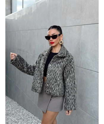 LEOPAR DESENLİ KISA CEKET