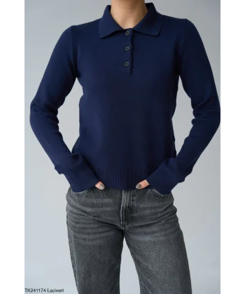 Polo Yaka Triko Kazak-Lacivert