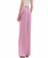 Piliseli Bol Paça Rahat Kesim Pembe Pantolon
