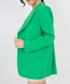 Yeşil Astarlı Oversize Tek Düğme Blazer Ceket