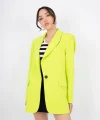Neon Tek Düğme Astarlı Blazer Ceket
