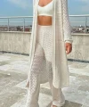 Ajur Uzun Hırka Pantolon Takım