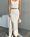 FİTİLLİ KREM TRİKO TAKIM ETEK HIRKA CROP