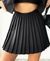 PİLELİ ŞORT ETEK SİYAH