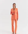 ORANJ CROP BLAZER CEKET PANTOLON TAKIM