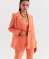 ORANJ CROP BLAZER CEKET PANTOLON TAKIM