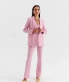 PEMBE CROP BLAZER CEKET PANTOLON TAKIM
