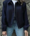 LACİVERT VATKALI BOMBER CEKET