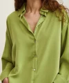 VİSKON SATEN GÖMLEK YEŞİL
