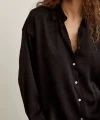 VİSKON SATEN GÖMLEK SİYAH