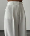 YÜKSEK BEL PALAZZO BOL PAÇA PANTOLON-BEYAZ
