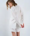 KETEN ŞORT GÖMLEK TAKIM BEYAZ