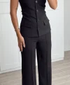 Premium Straplez Yelek Pantolon Takım-Siyah