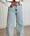 AÇIK MAVİ DİKİŞ DETAYLI BAGGY JEAN