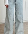AÇIK MAVİ DİKİŞ DETAYLI BAGGY JEAN