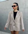OVERSİZE SÜET BLAZER CEKET VİZON
