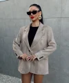 OVERSİZE SÜET BLAZER CEKET VİZON