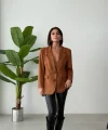 OVERSİZE SÜET BLAZER CEKET TABA