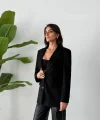 OVERSİZE SÜET BLAZER CEKET SİYAH