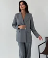 Myra Gri Blazer Ceket Pantolon Takım 