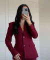 Myra Ceket Etek Takım Bordo