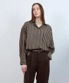 Çizgili Gömlek - Siyah Camel