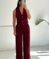 Orkide Yelek Pantolon Takım-Bordo