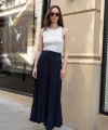 Premium Seri Kırışık Uzun Etek-Lacivert