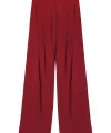 Yüksek Bel Palazzo Bol Paça Pantolon-Bordo